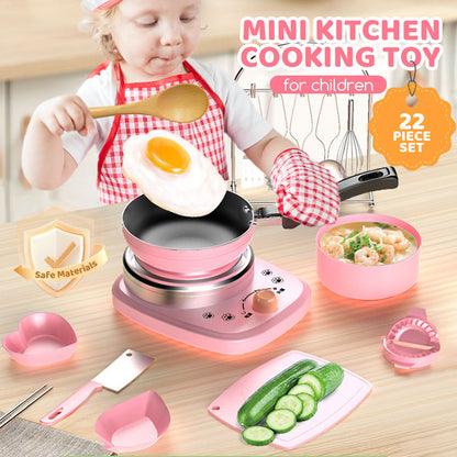 👧🏻 51% RABATT JETZT! 🎁 Echtes Kinderkochset - 22 Teile mit Licht & Sound, Perfekt für Kreative Kinderspiele 🍳✨