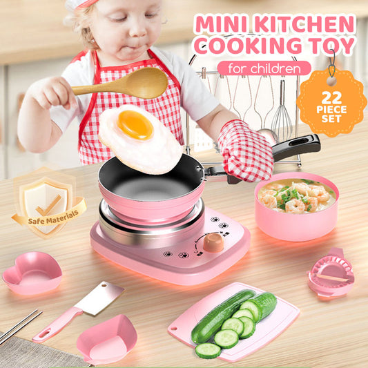 👧🏻 51% RABATT JETZT! 🎁 Echtes Kinderkochset - 22 Teile mit Licht & Sound, Perfekt für Kreative Kinderspiele 🍳✨
