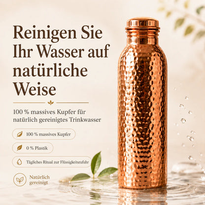 ❄️Sommerfrische 50 % Rabatt!💧Premium-Trinkflasche aus 100 % massivem Kupfer – Plastikfrei und nach ayurvedischen Prinzipien