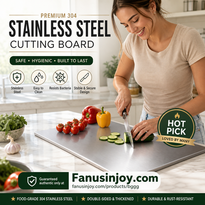 🔥50 % Rabatt🔥Must‑Have Cooking Tool！🥩🥦Safer, Cleaner & More Convenient!💥304 Stainless Steel Cutting Board
