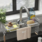 🔥 HOT SALE! Rostfreie Wasserhahn-Ablage aus Weltraum-Aluminium – Schluss mit Rost & Chaos am Waschbecken – langlebig, stabil & ideal für Küche & Bad 🚿✨