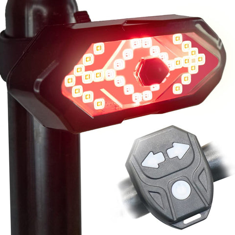 🔥Heißer Verkauf🔥Wasserdichte Nacht Reiten LED Mountainbike Fernbedienung Lenkung Rücklicht