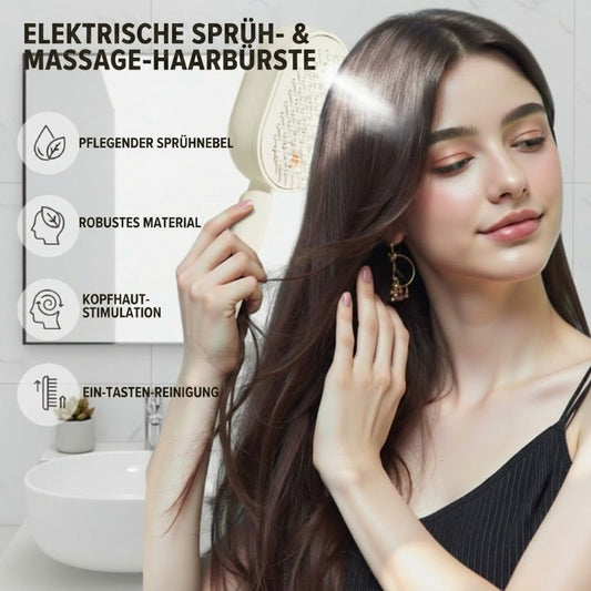 Elektrische Massage-Haarbürste mit Sprühfunktion