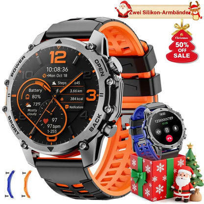 ⌚ 50% Rabatt ！1,52'' HD Smartwatch Herren | Anruf, Musik, IP68 | Lange Akkulaufzeit
