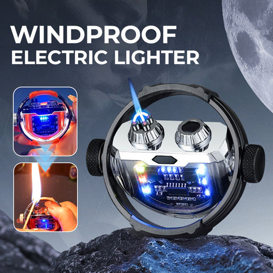 Kreatives Gyroskop-Winddichtes Doppelbogen-Elektrofeuerzeug mit Licht