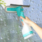 🌟🧽 4-in-1 Glasreiniger – Kombiniert Wischer, Schaber, Bürste und Sprühflasche 💦🪟✨🧼