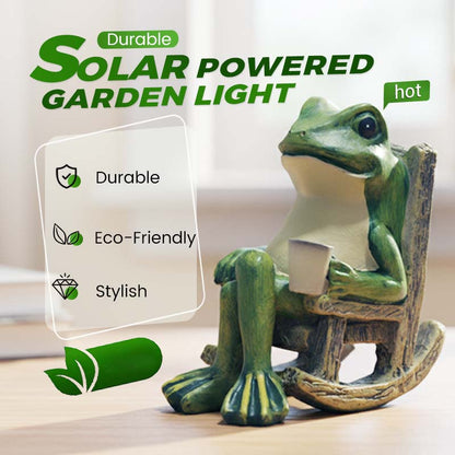 Solarbetriebenes schaukelndes Frosch-Stuhl-Ornament