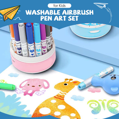 Farbenfrohes Airbrush-Stift-Set für Kinder, waschbar