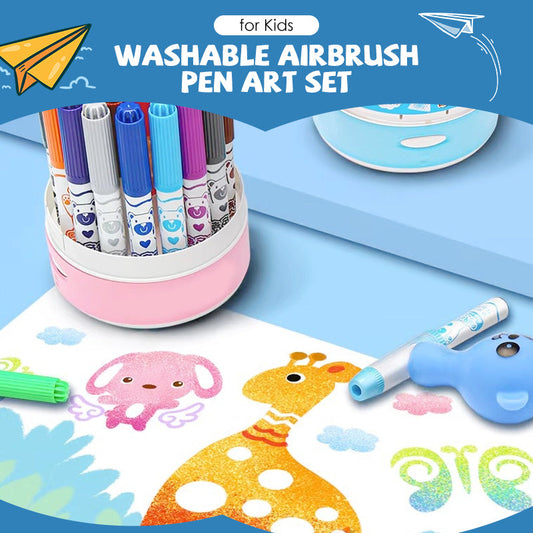 Farbenfrohes Airbrush-Stift-Set für Kinder, waschbar