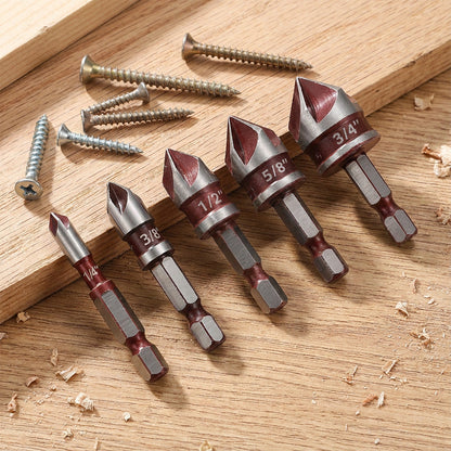 ✨ Hochkarbonstahl-Senkbohrer-Set — Professioneller Präzisionsbohrer für Holz und Metall! ✨