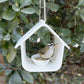 Moderner hausförmiger hängender Vogelfutterspender