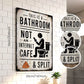 Vintage-Blechschild „Dies ist ein Badezimmer, kein Internetcafé“ & „Getrennt“-Schild – Wanddekoration für Zuhause, Bauernhaus-Waschraum, Badezimmer und Toilette, Vintage-Metallschild