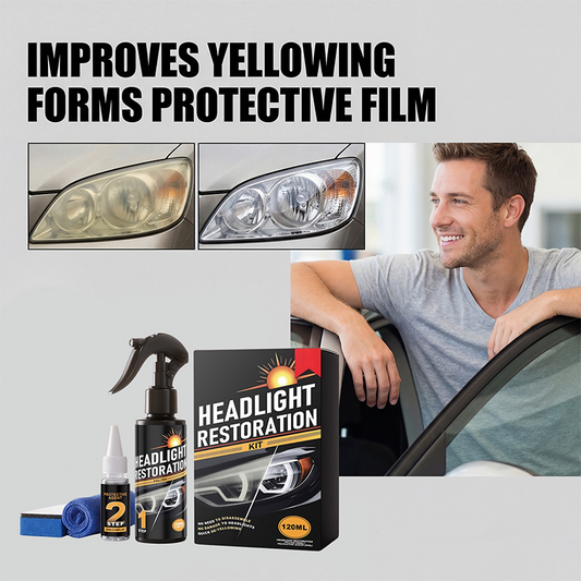 📢2 kaufen, 1 gratis – nur für kurze Zeit⏰ Auto-Scheinwerfer Pflegeset – tägliche Reinigung, Entfernung von Schmutz & UV-Schutz für klare Sicht 🚗✨