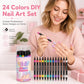💅 24-farbige Nagelkunststifte mit zwei Spitzen – Einfache DIY-Nageldesigns