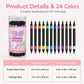 💅 24-farbige Nagelkunststifte mit zwei Spitzen – Einfache DIY-Nageldesigns