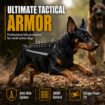 🐕 NUR FÜR KURZE ZEIT 50 % RABATT! 🛡️ Taktisches Hundegeschirr mit Schutznieten – sicher, kontrollierbar & atmungsaktiv ✨
