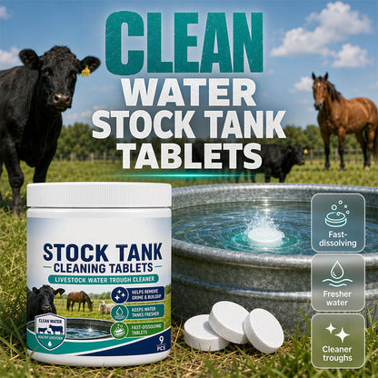 💧 Schnell lösliche Reinigungstabletten für Viehtränken und Wassertanks🐄