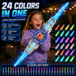 🥳 2026 TOP-ANGEBOT 🥳 💞 50.000+ VERKAUFT! ⚔️✨ 50 % RABATT!  🔋 Wiederaufladbares Lichtschwert mit zwei Klingen – 360° drehbar, ausziehbar, mit 24 Lichtmodi, Bewegungssounds und USB-C-Anschluss.
