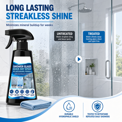 🧼Schnelltrocknendes Duschglas-Spray mit Handtuch