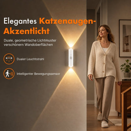 Wiederaufladbare intelligente Wandleuchte mit Bewegungssensor Katzenaugen-Hill-Projektion LED-Nachtlicht mit RGB-Farbumschlag für Umgebungsbeleuchtung