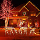 🎄🦌LED-Weihnachtsrentier-Set mit Schleife – dekorative Rentierfamilie für drinnen und draußen