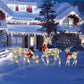🎄🦌LED-Weihnachtsrentier-Set mit Schleife – dekorative Rentierfamilie für drinnen und draußen