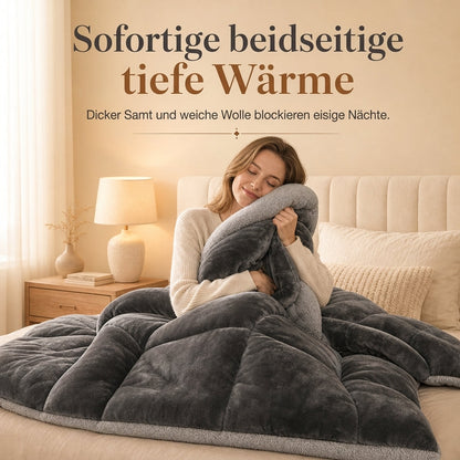 🛏️ Dicke gesteppte Winterdecke aus Schneeflocken-Samt, kuschelig warm ❄️