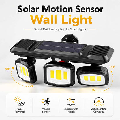 Verstellbare solarbetriebene Wandleuchte mit Bewegungsmelder
