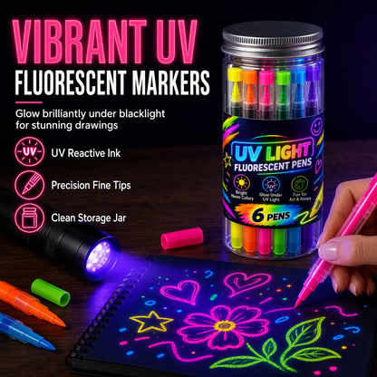 6-teilige UV-Neon-Textmarker