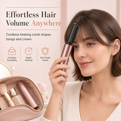 Wiederaufladbarer Haarstyling-Kamm für Pony und Volumen