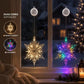 🎄❄️ DIY-Weihnachts-Schneeflocken-LED-Lichter mit Saugnäpfen ✨ | Batteriebetrieben, warmes Licht und mehrfarbig, Fensterlichter mit Saugnäpfen, Weihnachtsdekoration für Zuhause und Partys