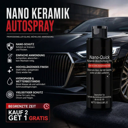 🚗 NUR FÜR KURZE ZEIT 50% RABATT! ⚡ Nano-Quick Keramikversiegelung Pro – hydrophob, hochglänzend, für mehrere Oberflächen geeignet ✨