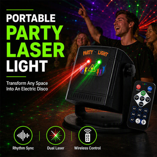 Wiederaufladbares Party-Laserlicht mit Fernbedienung