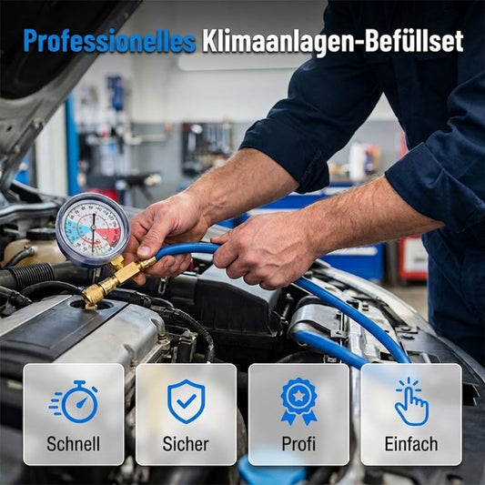🔧 50% RABATT JETZT! ❄️ R134a-Klimafüllschlauch mit Manometer – auslaufsicher, gut ablesbar & kompatibel mit Autos, Lastwagen oder Haushaltsklimaanlagen – sicheres DIY-Nachfüllen 🚗
