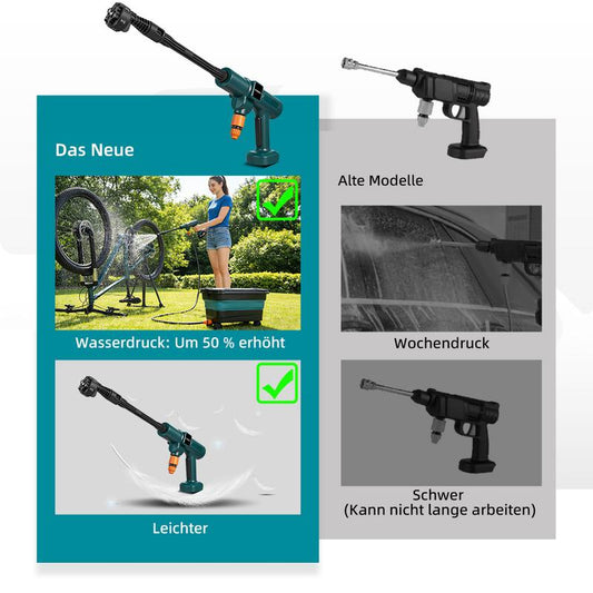 YOFIDRA 200bar Akku-Hochdruckreiniger - Kompatibel mit Makita 21V Akkus, bürstenloser Motor, 4,1 Liter/Minute Durchflussrate, ausgestattet mit einer 6-in-1 Düse und Akkuladestandsanzeige, geeignet für Auto, Hof und Gartenbewässerung.